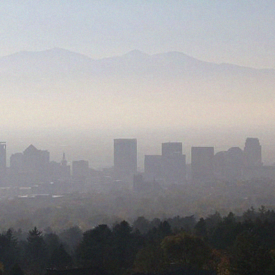 Salt Lake City smog haze skyline, Wikimedia Commons