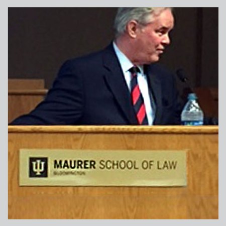 Trevor Potter delivers lecture at Maurer School of Law Indiana University Bloomington on Constitution Day, 2019.