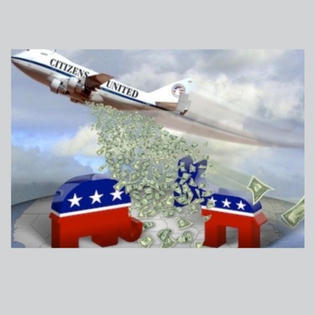 Citizens United allows for massive dark money spending on the right and the left to influence US elections.