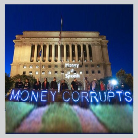 protestors demonstrate about money in politics