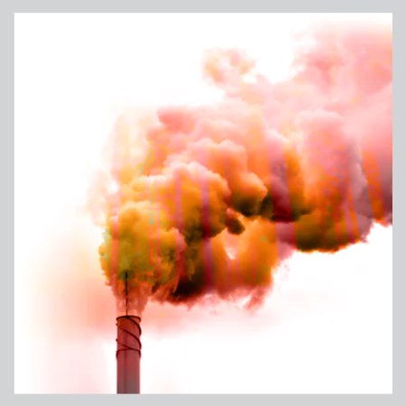 Smokestack spewing pollution.