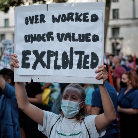 Workers unite to protest being overworked, undervalued, and exploited