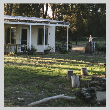 small home with litter in front