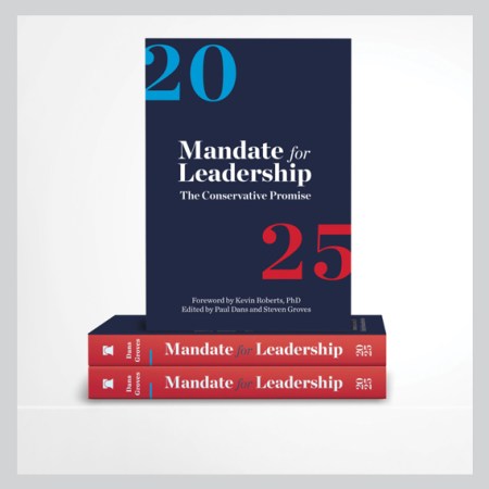 Picture of books titled "Mandate for Leadership 2025"